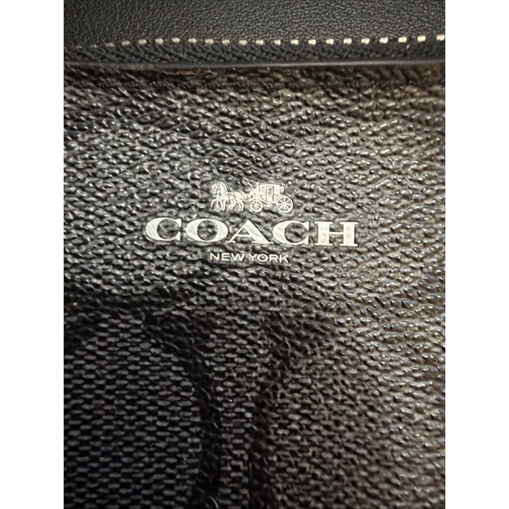 Authentic Coach Signature CC Logo Women's Card Holder/Key Coin Case, Smoke/Black - Picture 2 of 6